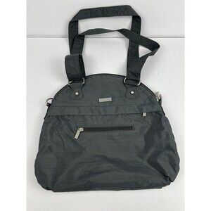 Baggalini Avenue Everyday Satchel/Handbag Gray GUC pink interior